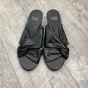 Eileen Fisher Vow Nappa Twist Mule Sandals Size 6